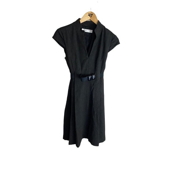 Trina Turk Women's Grey Millionaire Ponte Knit Belted Dress - Small - Picture 2 of 13